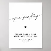 Modernes Kalligrafie-Zeichen für offene Sitzgelege Poster (Vorne)