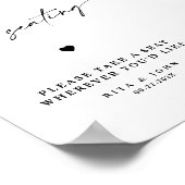 Modernes Kalligrafie-Zeichen für offene Sitzgelege Poster (Ecke)