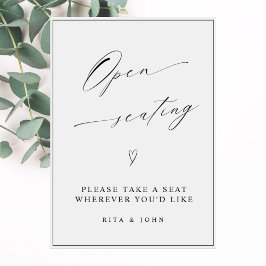 Modernes Kalligrafie-Zeichen für offene Sitzgelege Poster