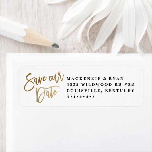 Modernes Kalligrafieggold Ankündigung Datum freiha (Insitu)