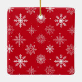 Modernes Kalligrafieskript Feliz Navidad Foto Keramikornament (Rückseite)