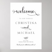 Modernes kalligrafisches Begrüßungszeichen Poster (Vorne)