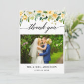 Modernes kalligrafisches Foto Dankeskarte (Stehend Vorderseite)