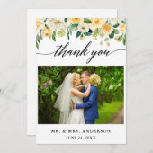 Modernes kalligrafisches Foto Dankeskarte (Vorne/Hinten)