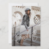 Modernes Kalligrafisches Foto Eleganter Abschluss Ankündigung (Vorderseite)