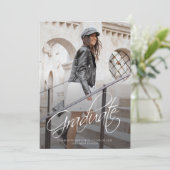 Modernes Kalligrafisches Foto Eleganter Abschluss Ankündigung (Stehend Vorderseite)