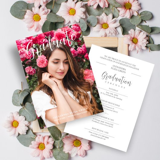 Modernes kalligrafisches Foto Extravagant Minimali Einladung