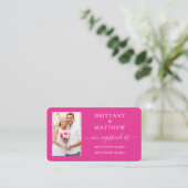 Modernes kalligrafisches Foto Hochzeitsregister Ho Begleitkarte (Stehend Vorderseite)