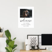 Modernes kalligrafisches Foto Hochzeitssymbol Poster (Heimbüro)