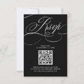 Modernes kalligrafisches Foto mit zeitlosem Black RSVP Karte (Vorderseite)