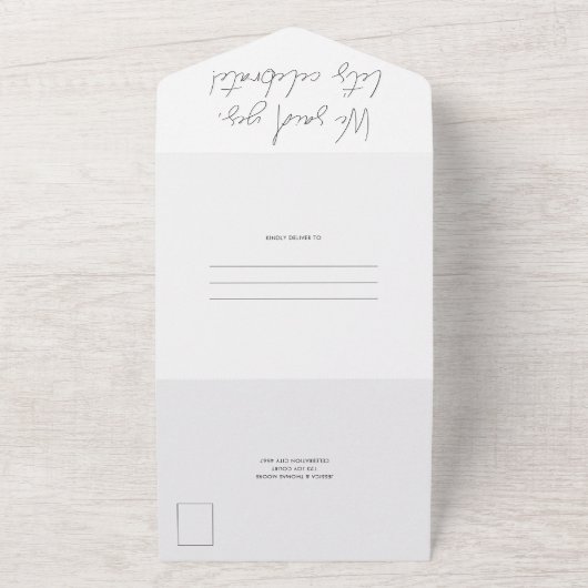 Modernes kalligrafisches Foto nach Hochzeiten All In One Einladung (Außenbereich)