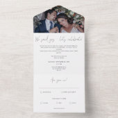 Modernes kalligrafisches Foto nach Hochzeiten All In One Einladung (Innen Boden)