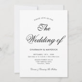 Modernes kalligrafisches Foto QR Code Hochzeit Einladung (Vorderseite)