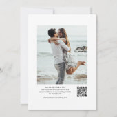 Modernes kalligrafisches Foto QR Code Hochzeit Einladung (Rückseite)