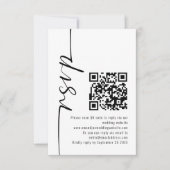 Modernes kalligrafisches Foto QR Code Wedding RSVP (Vorderseite)