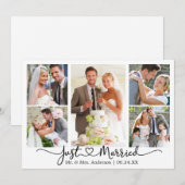 Modernes kalligrafisches Herz Hochzeit 5 Foto Ankündigung (Vorne/Hinten)