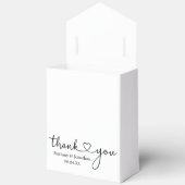 Modernes kalligrafisches Herz Hochzeit Danke Bow Geschenkschachtel (Offen)