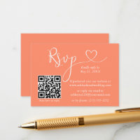 Modernes kalligrafisches Herz Hochzeit QR UAWG Cor
