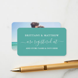 Modernes kalligrafisches Hochzeitregister Foto Aqu Begleitkarte