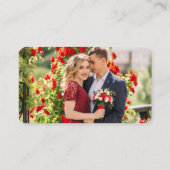 Modernes kalligrafisches Hochzeitregister Foto Red Begleitkarte (Rückseite)