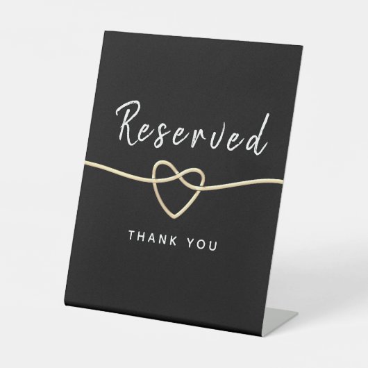 Modernes kalligrafisches Hochzeitshilfszeichen Sockelschild (Vorderseite)