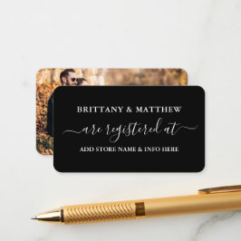 Modernes kalligrafisches Hochzeitsregister Foto Bl Begleitkarte