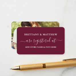 Modernes kalligrafisches Hochzeitsregister Foto Bu Begleitkarte