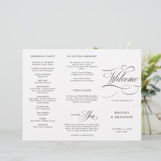 Modernes kalligrafisches Programm für zeitlose Sch (Stehend Vorderseite)