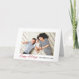 Modernes kalligrafisches Rot-Tintenschrift-Foto Feiertagskarte