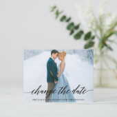 Modernes kalligrafisches Skript-Foto ändert das Da Postkarte (Stehend Vorderseite)