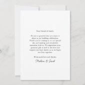 Modernes kalligrafisches Skript Hochzeitsskript-Fo Dankeskarte (Rückseite)