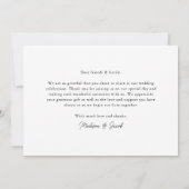 Modernes kalligrafisches Skript Hochzeitsskript-Fo Dankeskarte (Rückseite)