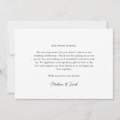 Modernes kalligrafisches Skript Hochzeitsskript-Fo Dankeskarte (Rückseite)