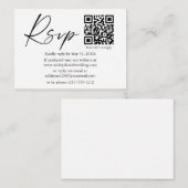 Modernes Kalligrafisches Skript QR Wedding RSVP Begleitkarte (Vorne/Hinten)