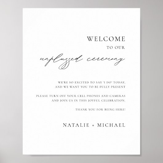 Modernes kalligrafisches Zeichen für Hochzeitssynd Poster (Vorne)