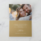 Modernes kalligrafisches zeitloses Foto der Goldho Dankeskarte (Innenseite)