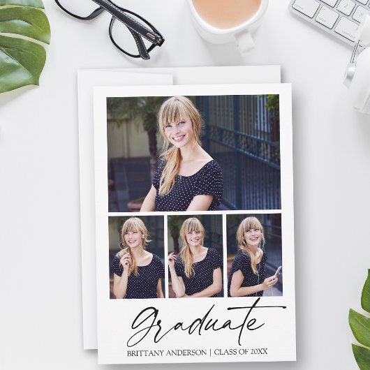 Modernes Kalligraphie-Bild Script 4 Fotos Abschlus Ankündigung