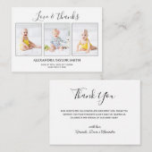 Modernes Kalligraphie Foto Baby Danke Karte (Vorne/Hinten)