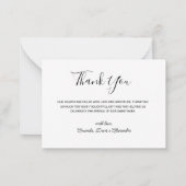 Modernes Kalligraphie Foto Baby Danke Karte (Rückseite)