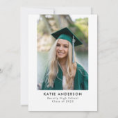 Modernes Kalligraphie Grad Party Foto Einladung (Rückseite)