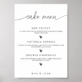 Modernes Kalligraphie-Menü Cake Wedding Cake Sign Poster (Vorne)