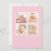 Modernes Kalligraphie Pink | Geburtsankündigung Ankündigung (Rückseite)