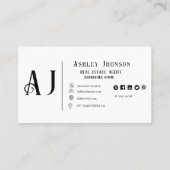 Modernes Kalligraphie Realtor Real Anwesen Marketi Visitenkarte (Rückseite)