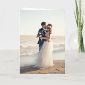 Modernes Kalligraphie-Skript 8 Foto Hochzeit Dankeskarte (Rückseite)