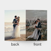 Modernes Kalligraphie-Skript 8 Foto Hochzeit Dankeskarte