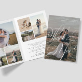 Modernes Kalligraphie-Skript 8 Foto Hochzeit Dankeskarte