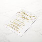 Modernes Kalligraphie zeitloses Gold Die Nacht zuv Folieneinladung (Gedreht)