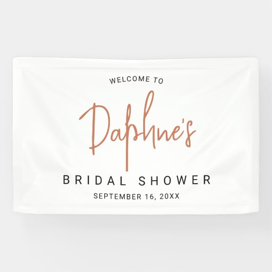 Modernes kalligraphisches Brautparty Banner (Horizontal)