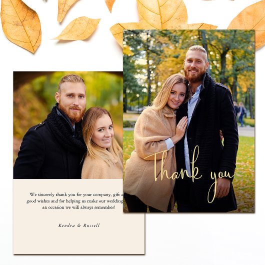 Modernes kalligraphisches Foto Dankeskarte