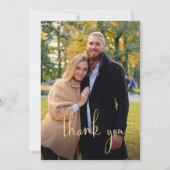 Modernes kalligraphisches Foto Dankeskarte (Vorderseite)